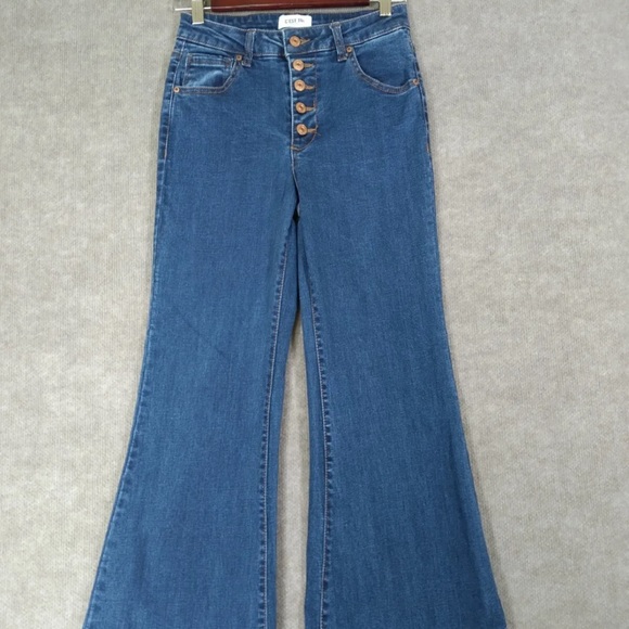 Cest Toi Jeans Women's Size 7 Bootcut Cropped Dark Wash Midrise Stretch Blue - Picture 2 of 7